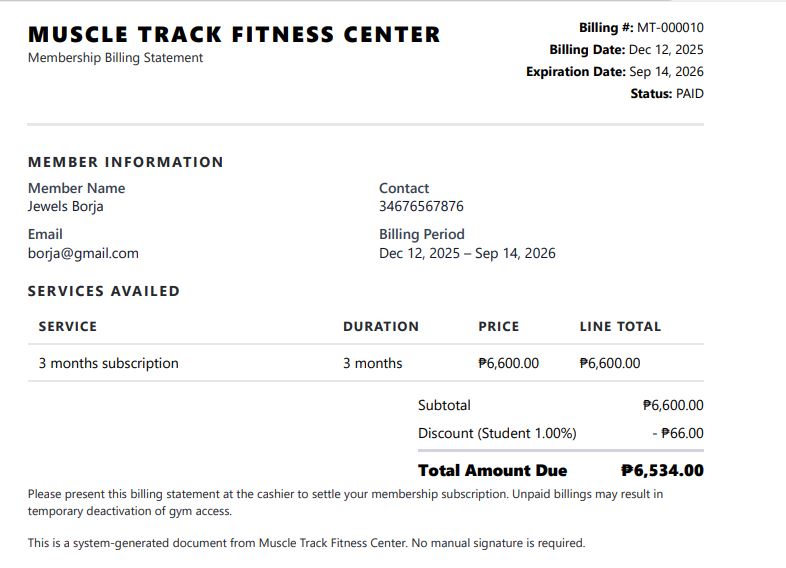 Billing statement UI/UX design (billing number, totals, status)